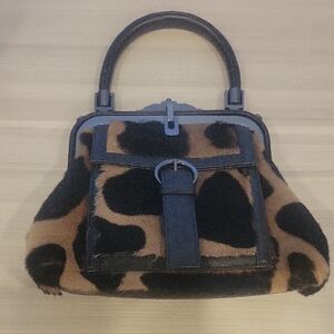 Vita Moda Italia Leopard Print Handbag With Crossbody Strap Included